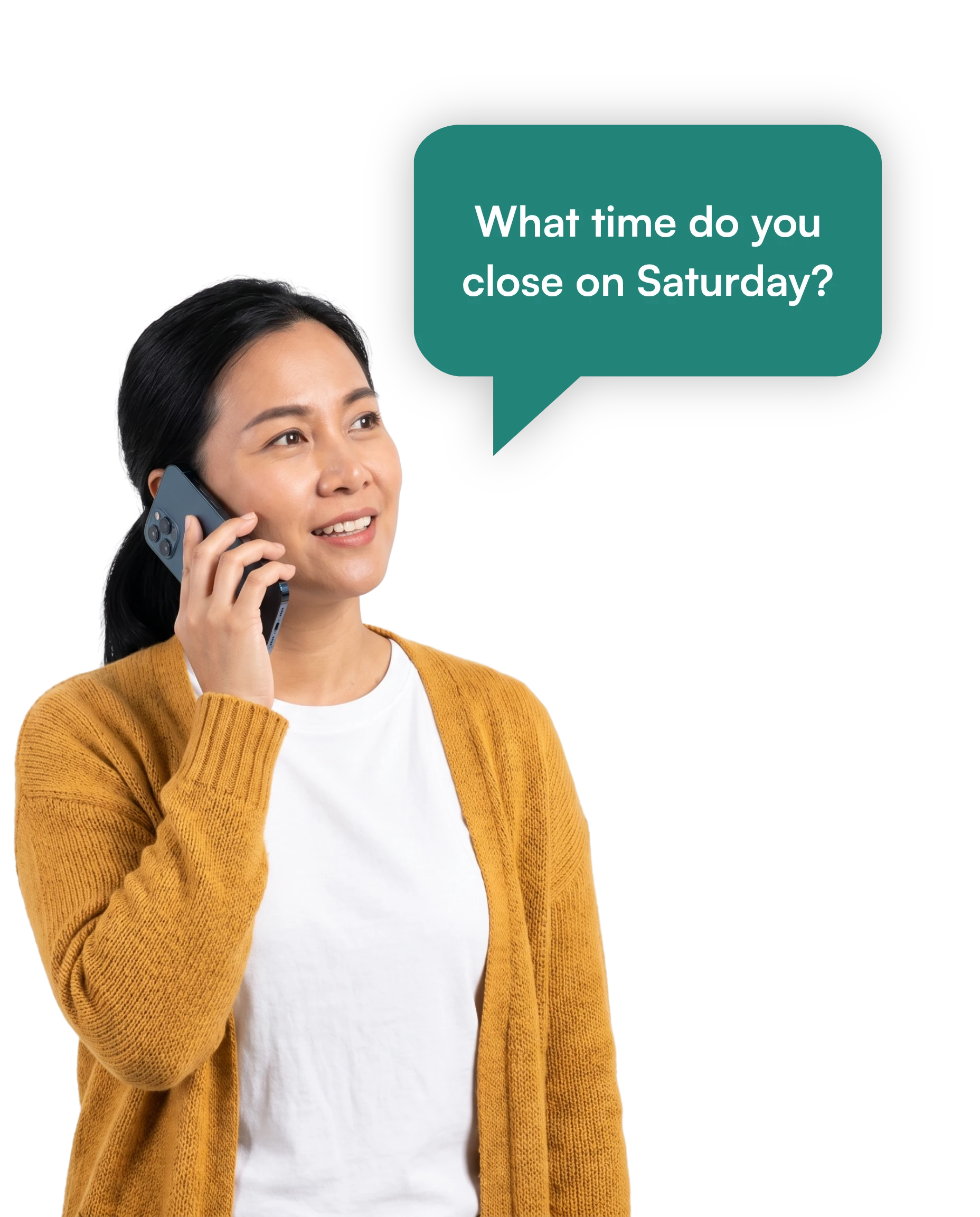 Caller asking about opening hours