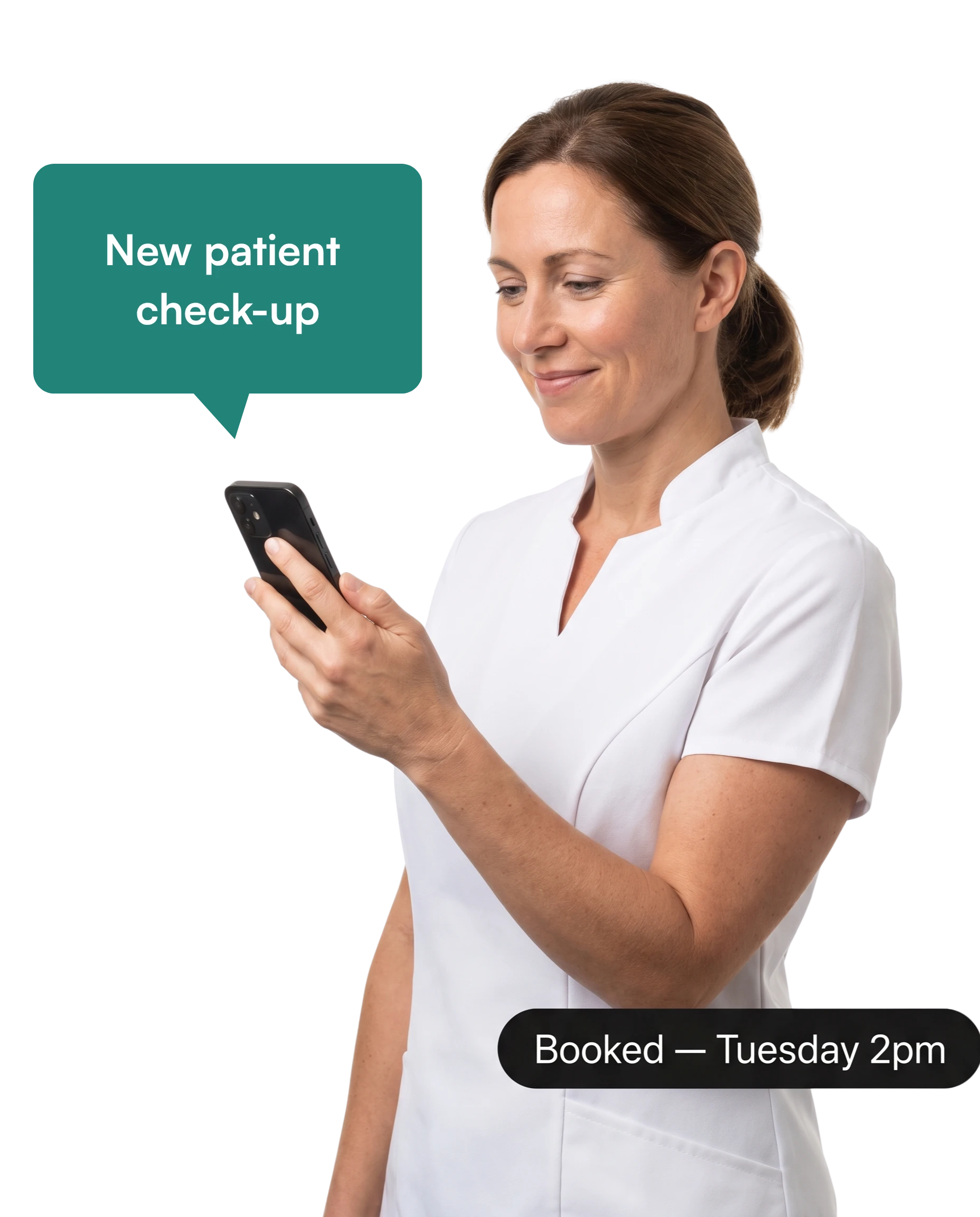 Dental patient receiving booking confirmation