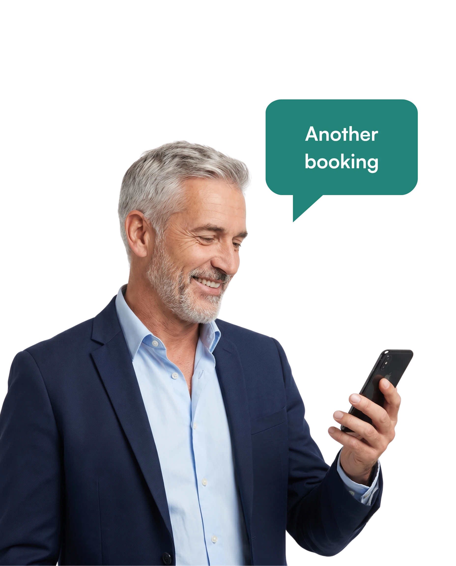 Business owner receiving another booking